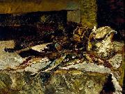 Artist Adolphe Joseph Thomas Monticelli Still Life with Sardines and Sea-Urchins oil painting